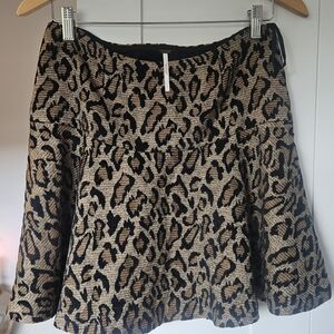 Free People Tan and Black Mini Skirt